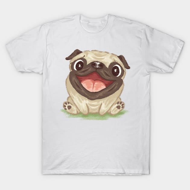 Happy pug dog T-Shirt by sanogawa